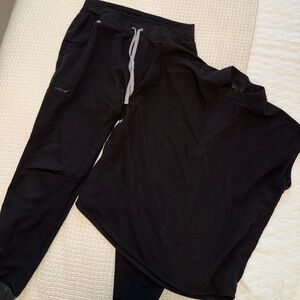 Gently worn, FIGS Rafaela oversized scrub top, size medium, black